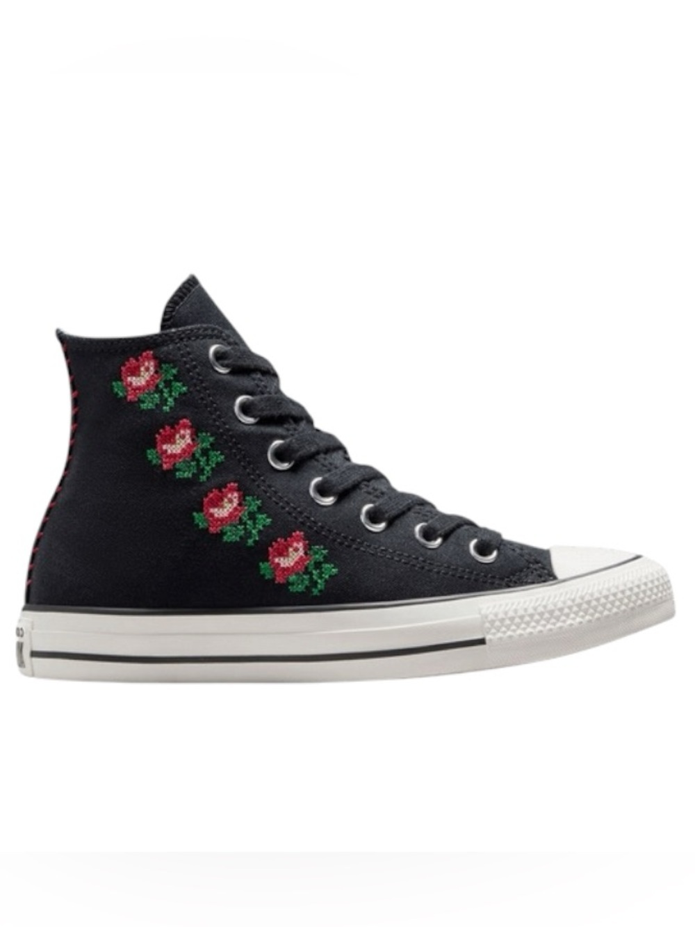 Converse Wmns Chuck Taylor All Star High 'Cross Stitch Roses - Picture 1 of 6
